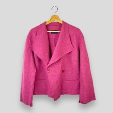 Oska Pink Blazer Womens Size 2 Moessmer Exclusive 100% Boiled Wool Chic Designer