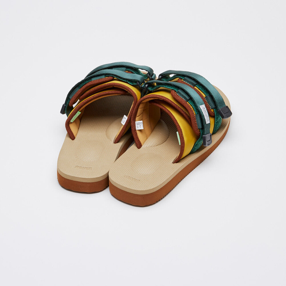 SUICOKE MOTO-Cab OG-056Cab Yellow Brown Slides Sandals  display picture 2