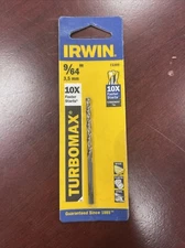 Irwin 73309 Turbomax Straight Shank Drill Bit, 9/64"