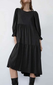 dark grey midi dress