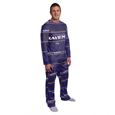 NFL Pyjama Baltimore Ravens Ugly Sweater Schlafanzug 2-teilig Weihnachten