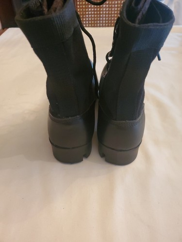 MEN'S COMBAT WORK HUNTING BLACK LEATHER LACE UP BOOTS STYLE RN80461 SIZE 9M - Picture 5 of 9