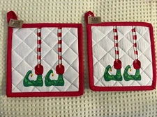 Christmas Pot Holders (2) Cotton CTW NWT