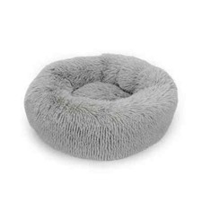 Donut Plush Pet Dog Cat Bed Fluffy Soft Warm Calming Bed Sleeping Kennel Nest