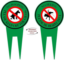 Double Sided No Pooping Dog Sign No Peeing Dog Sign with Stake Stop Dogs from Po
