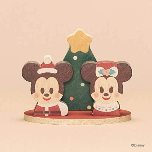 Bandai Disney KIDEA Mickey and Minnie Wooden Block Christmas Bandai Disney KIDEA Mickey and Minnie Wooden Block Christmas