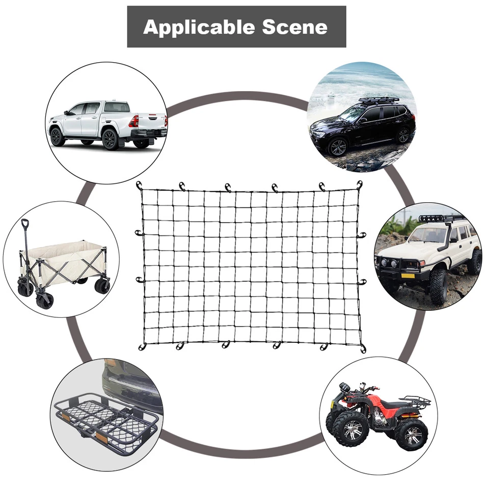 For Chevrolet Silverado 1500 2500HD Truck Bed Cargo Net Heavy Duty 5 x 7 ft . Foto 3 de 4
