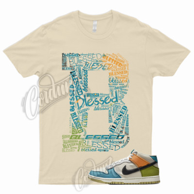 BLESSED Shirt to Match Dunk Mid Pale Ivory Mineral Teal Moss Alpha Orange Gold 1