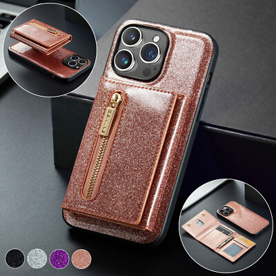 For iPhone 14 13 12 11 Pro Max Shockproof Luxury Leather Wallet Card Back Cover