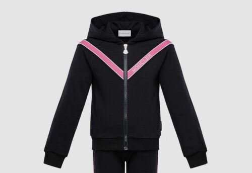 Moncler Girls FELPA APERTA CON CAPPUCCIO White Ivory Zipped