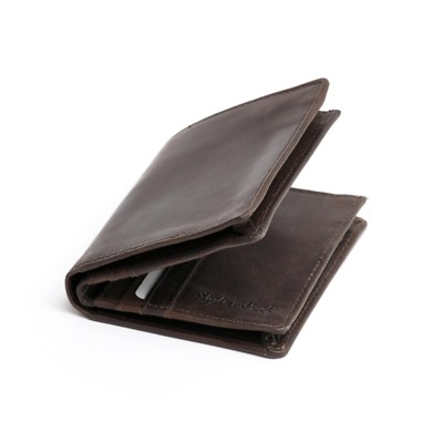Style n Craft 391006 Bifold Hipster Dark Brown Leather Wallet with Zipper Pocket