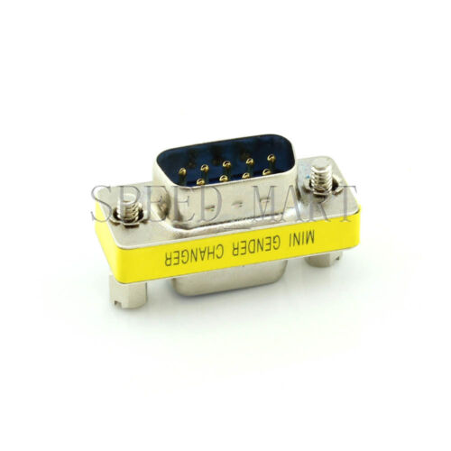 2 X 9 Pin RS232 DB9 Male to Female Serial Cable Gender Changer Coupler Adapter - Picture 2 of 3