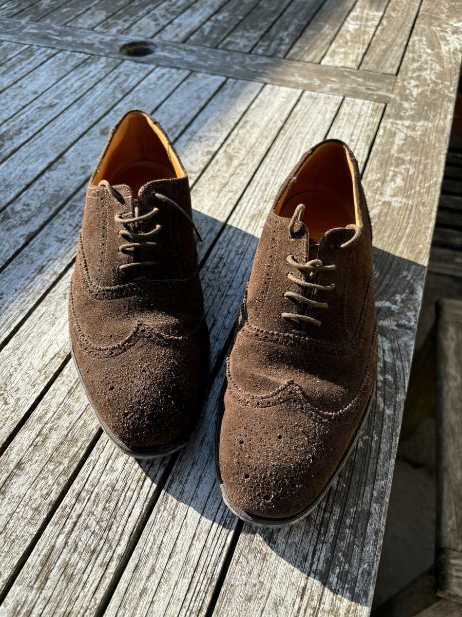 Grenson Suede Brogues Grenson Brown Suede Wingtip Brogues Size