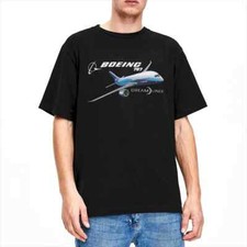 Men Women Boeing 787 Dreamliner Shirt Merch Airplane Cotton Tops Vintage Short S