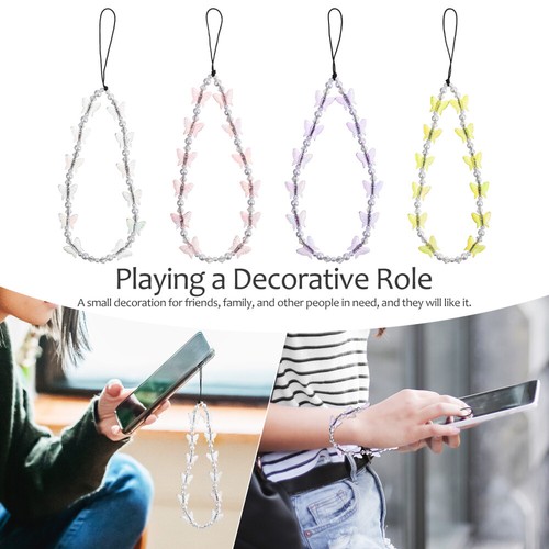 4 Pcs Mobile Phone Straps Girl Cellphone Wrist Lanyard Butterfly - 第 3/11 張圖片