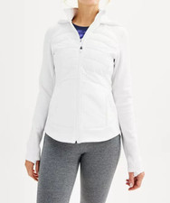 Tek Gear Women's White Hooded Mixed-Media Jacket WT32A201RS Size XXL - NWT