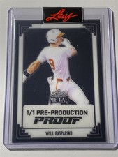 WILL GASPARINO longhorns 2024 Leaf Metal Retro Clear Black PROOF 1/1 (B2)