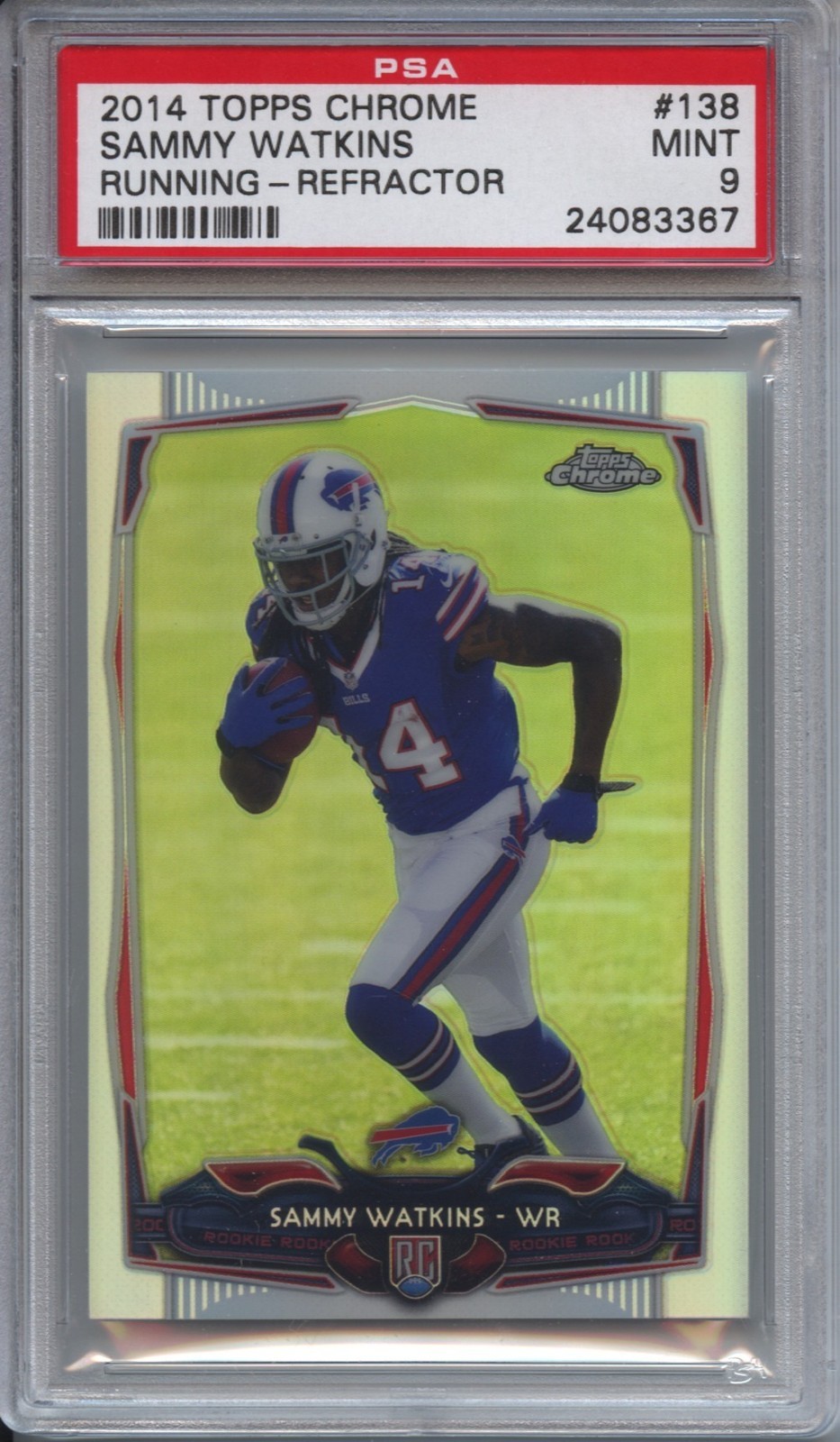 2014 Topps Chrome 138 Sammy Watkins Running-Refractor PSA 10 Gem Mint Bills RC