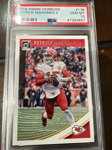 2018 138 Panini Donruss Patrick Mahomes PSA 10 Gem Mint.  G.O.A.T!