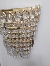 1  wall light crystal brass fixture with 4 lamps socket