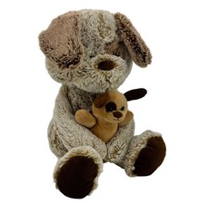 Brown Puppy Dog Plush Spotted Mom and Baby Soft Stuffed Animal 2018