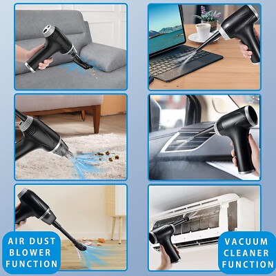 Compressed Air Duster: 100000RPM Electric Air Duster With LED Light Mini Air Blower Rechargeable Cordless Keyboard Cleaning Jet Dry Blower - Car, PC And Home Cleaning Kit Replaces Compressed Air Can - View #5