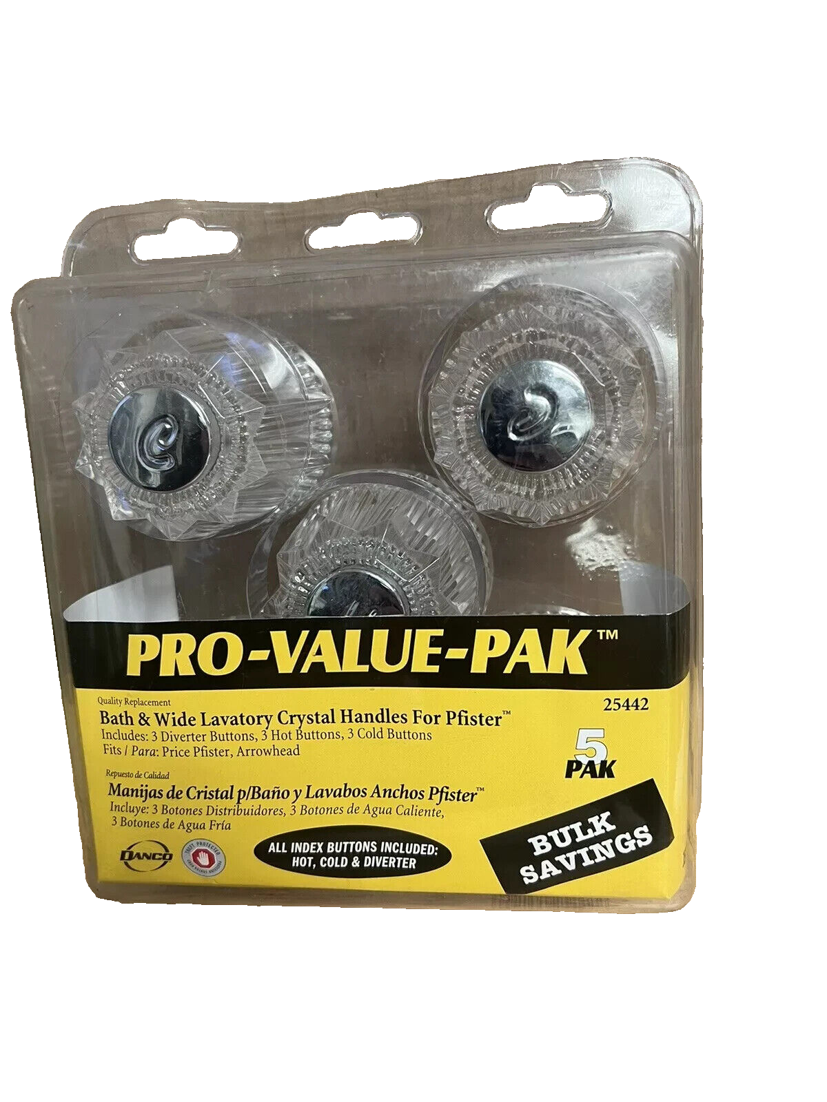 Danco Pro-Value-Pack of 5 Tub/Shower Handles Knobs for PFISTER FAUCETS #25442