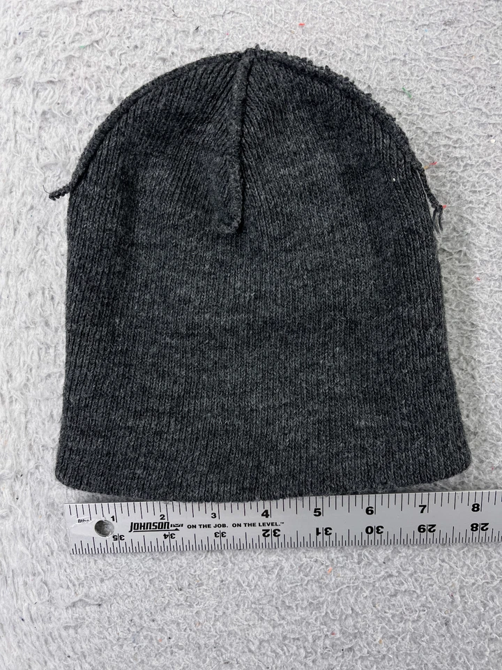 Beanie Toque Youth 均码深灰色针织丙烯酸混纺冬季滑雪 — 第 3/4 张图片