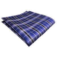 SchöNes Einstecktuch Blau Kobaltblau Silber Schwarz Gestreift - Tuch Polyester