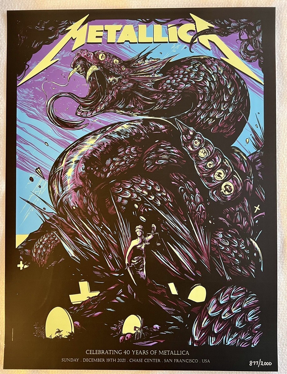 METALLICA 40th ANNIVERSARY POSTER 12/19/2021 SAN FRANCISCO