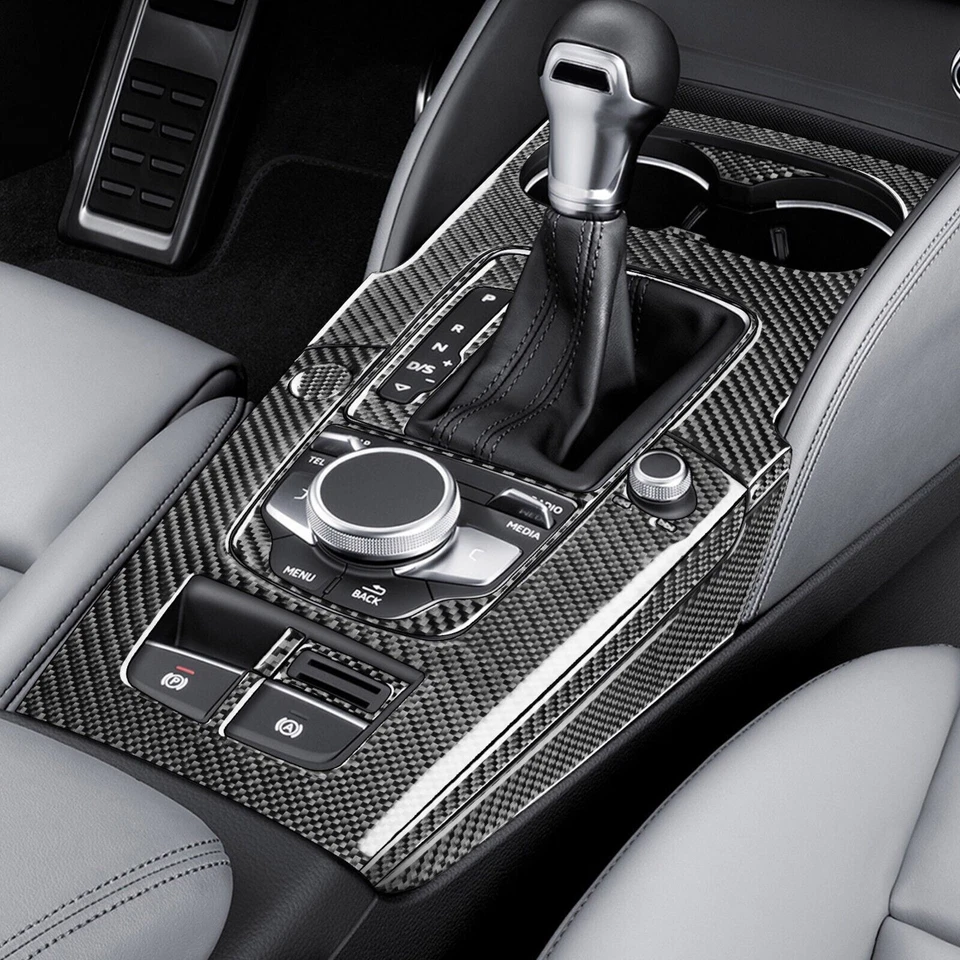 16Pcs Carbon Fiber Set Gear Shift Panel Cover Trim For Audi A3 S3 RS3 8V 2013-19 - Image 4 of 4