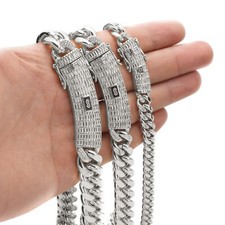 6-14mm Stainless Steel Miami Hip Hop Cuban Chain Necklace or Bracelet