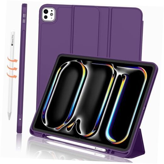 iMieet iPad Pro 11 Inch Case M4 (2024 5th Generation) with Pencil Dark Purple