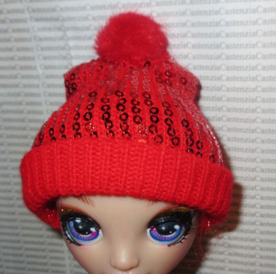 HAT RAINBOW HIGH DOLL RUBY RED WINTER KNIT SNOW BEANIE CAP HAT FASHION ACCESSORY