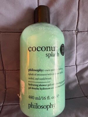 PHILOSOPHY  COCONUT SPLASH 16 OZ SHAMPOO, SHOWER GEL & BUBBLE BATH - READ