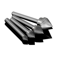 60°C Conical Rotary File Milling Burrs Grinder Carving Drill Bit 1/4" Shank