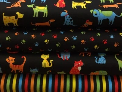 NUTEX Happy Paws Collection 100% Cotton fabric by the half metre