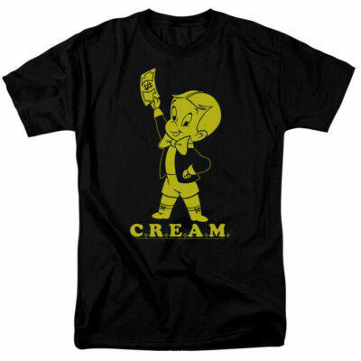 Richie Rich C.R.E.A.M. T Shirt Mens Licensed Cartoon Merchandise Black