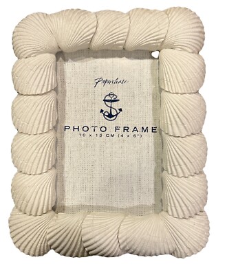 Paperchase Nautical Anchors Ahoy Photo Frame 4x6, White Shell, English Design