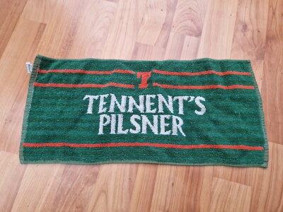 RARE VINTAGE TENNENTS PILSNER PUB BAR BEER TOWEL BREWERIANA