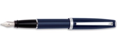 Penna Stilografica Sheaffer 300 - Lacca Blu Con Finiture Cromo, Pennino Medio, Incluse Cartucce E Confezione Regalo