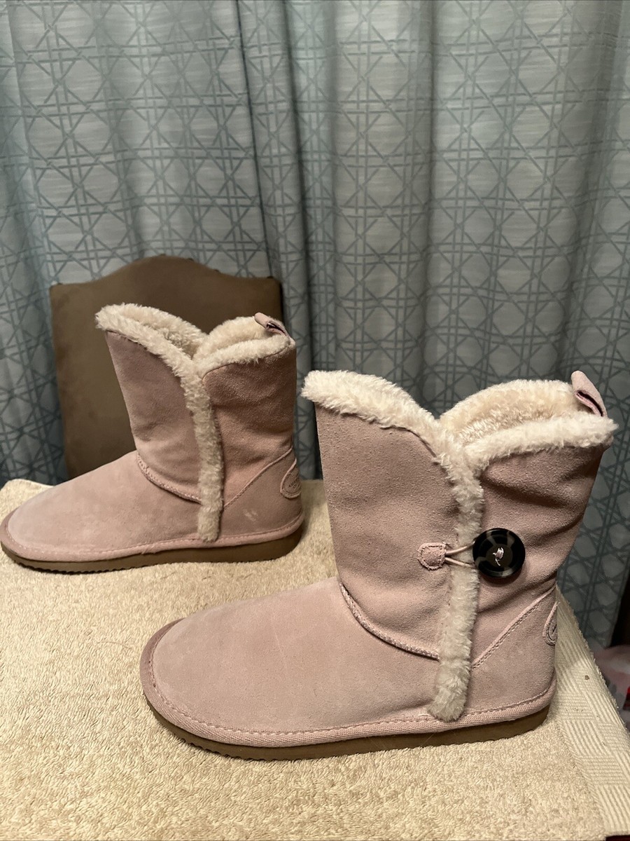 American Eagle Outfitters Pink Suede Faux Fur Lined Boots  display picture 1