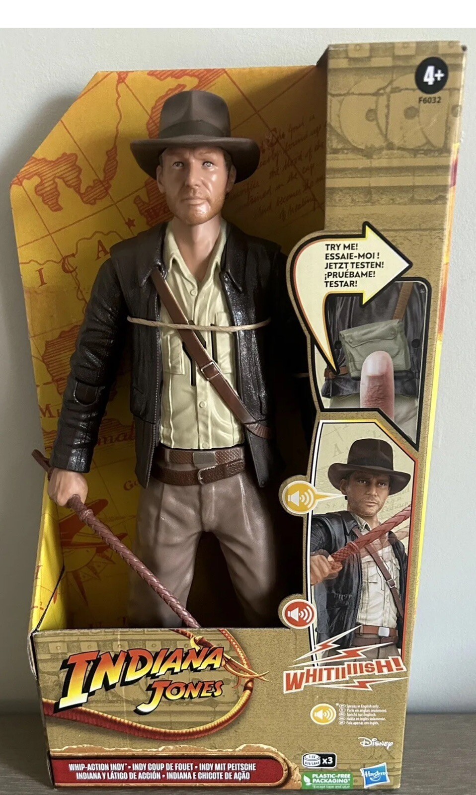 Figurine Indiana Jones Avec Fouet Et Sons - 12 Pouces - Hasbro 2023 - Neuve Sous Blister