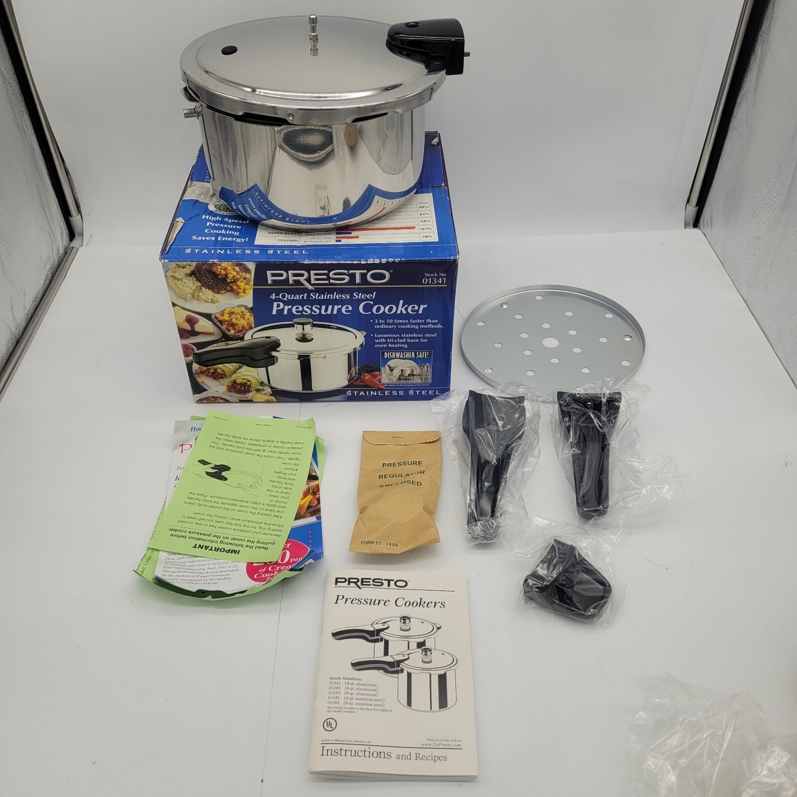 Presto 4 Quart Stainless Steel Pressure Cooker 01341 NEW NIB