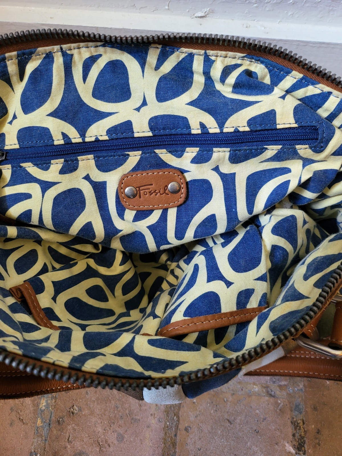 Fossil Suede Patchwork Block Multicolor Shoulder … - image 2