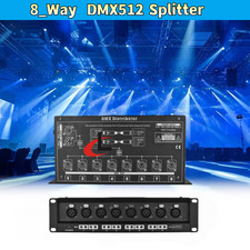 8 Way DMX Splitter DMX Distributor DMX Booster Signal Amplifier For Stage Light