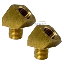 2 Pack 45 Degree 1/8" NPT Pipe Thread Brass Street Elbow Fitting Adapter