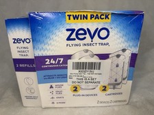 Zevo 2 Flying Insect Traps 4 Refill Cartridges - Plug in Fly Trap Indoor