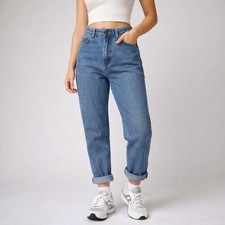 Lee Vintage Mom Jeans Womens 12 PET Medium Wash High Waist Tapered Made in USA