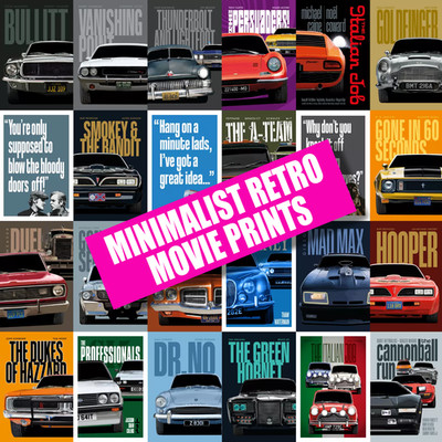 All Time Classic Retro Road Movie & TV A3 Hommage Poster. 